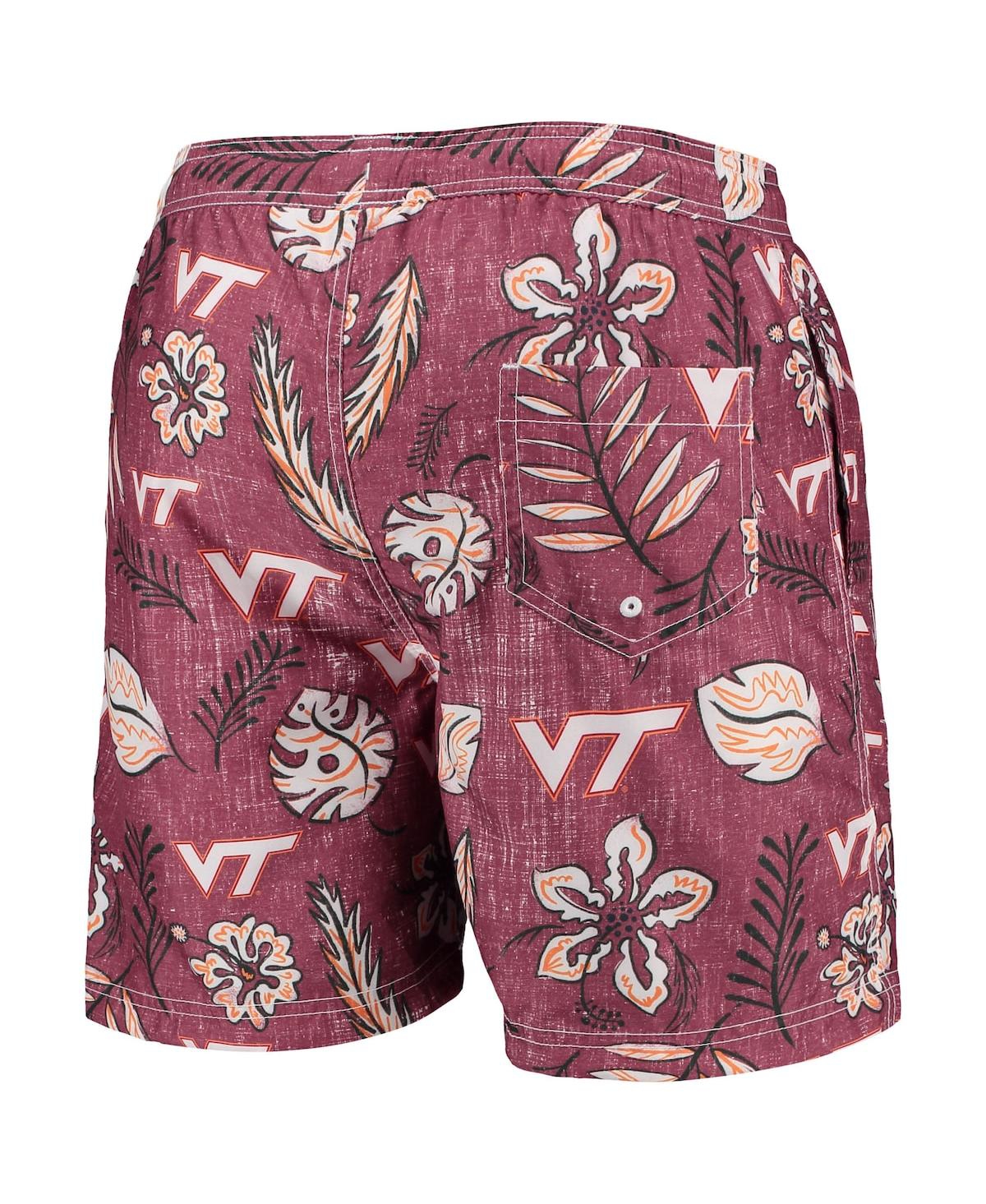 Shop Wes & Willy Men's  Maroon Virginia Tech Hokies Vintage-like Floral Swim Trunks