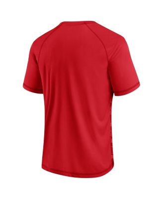 Men's Red Wisconsin Badgers Arch Outline Raglan T-shirt