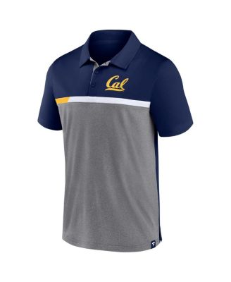 Men's Navy and Heathered Gray Cal Bears Split Block Color Block Polo Shirt