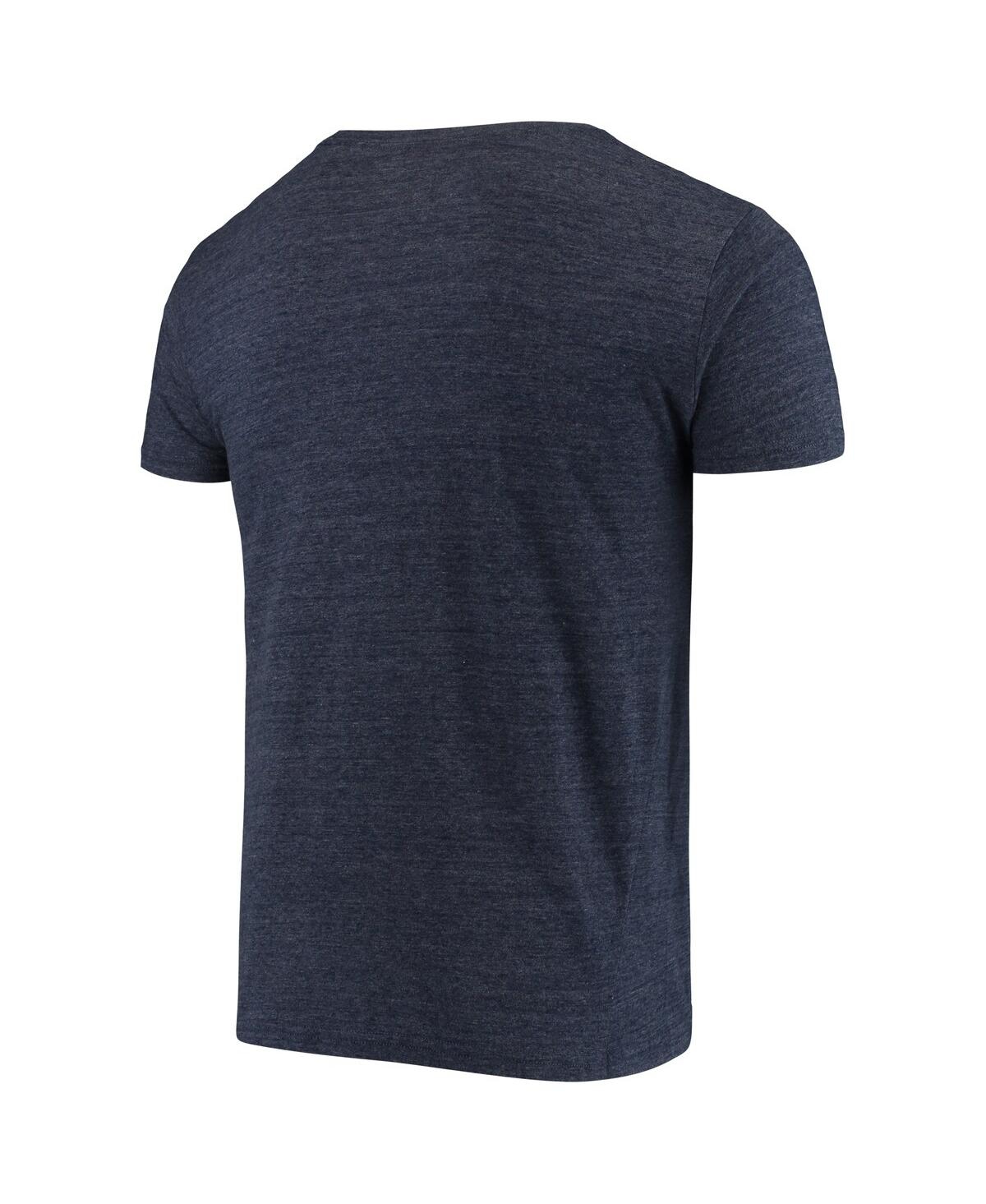 Shop Retro Brand Men's Original  Heathered Navy Michigan Wolverines Vintage-like Hail Tri-blend T-shirt