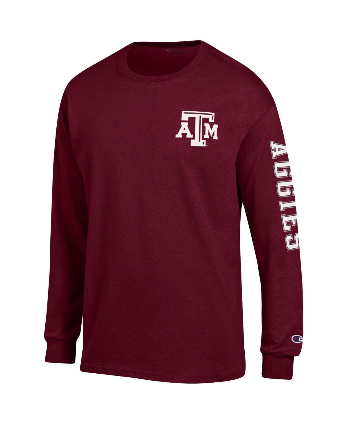 Shop Champion Men's  Maroon Texas A&m Aggies Team Stack Long Sleeve T-shirt