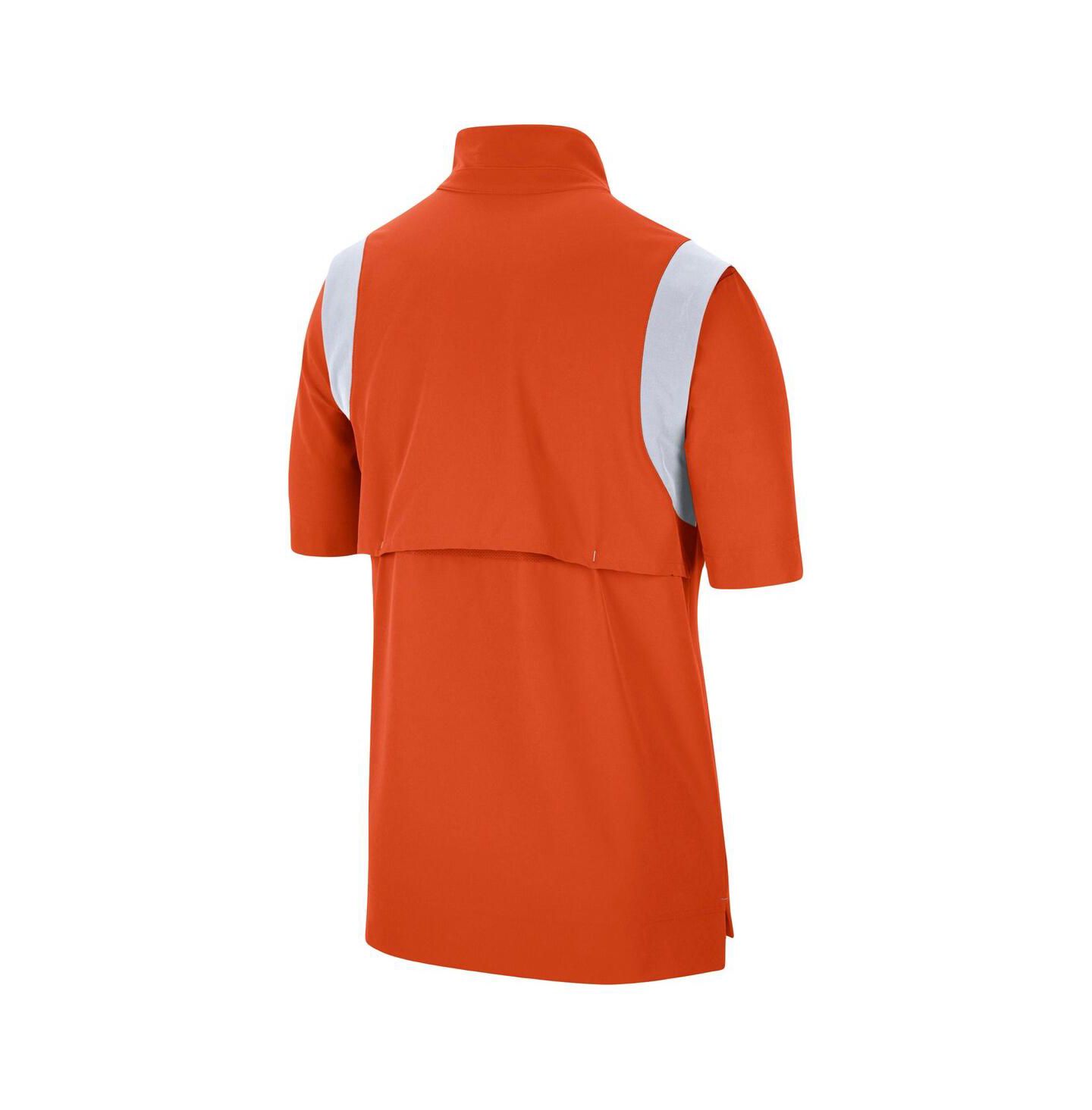Мужская куртка Nike Orange Clemson Tigers Coach Short Sleeve Quarter-Zip — фото 4