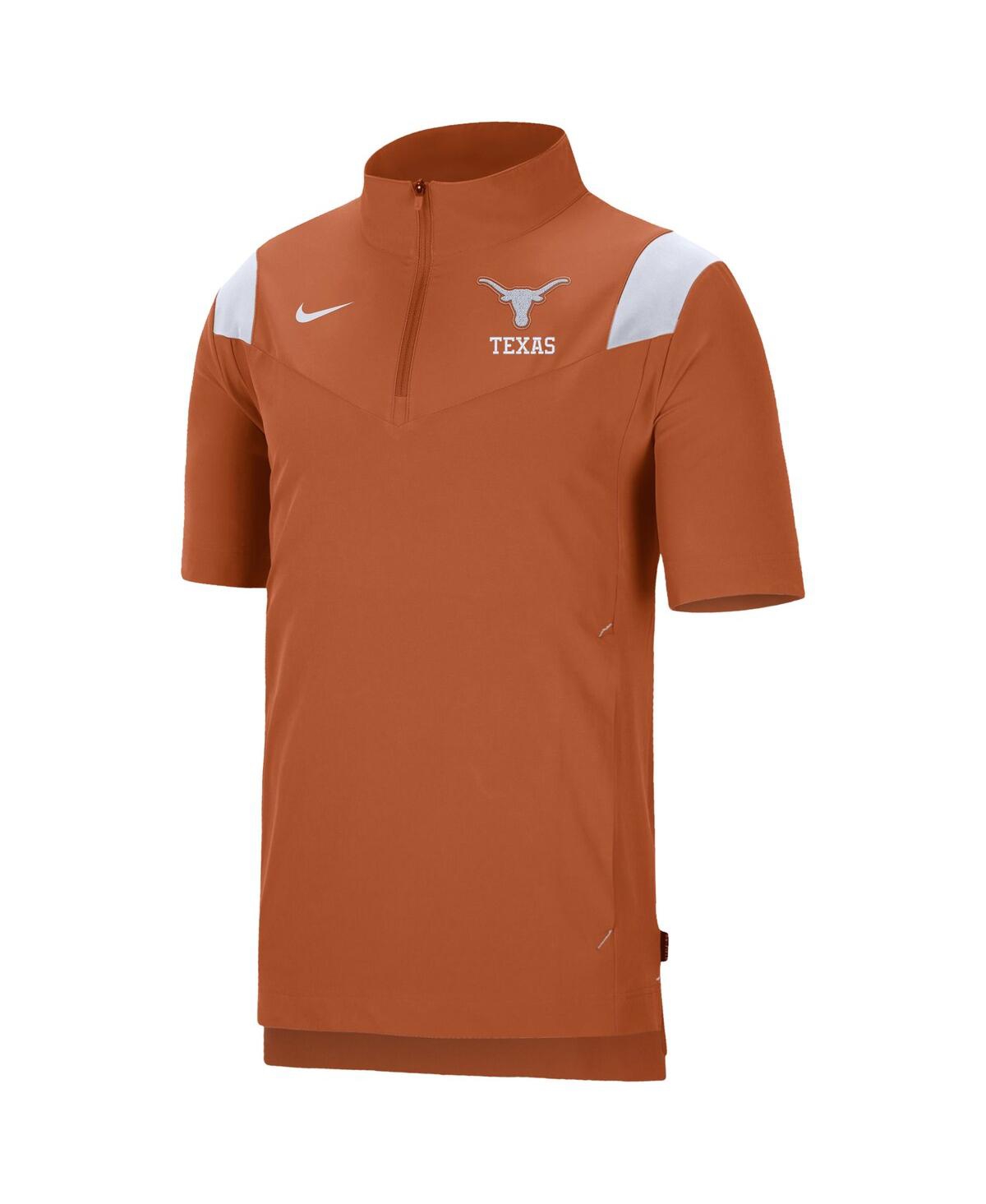 Shop Nike Men's  Texas Orange Texas Longhorns Coach Short Sleeve Quarter-zip Jacket