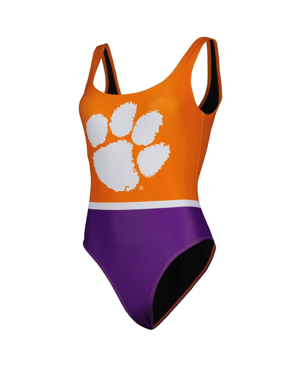 Shop Foco Women's  Orange Clemson Tigers One-piece Bathing Suit