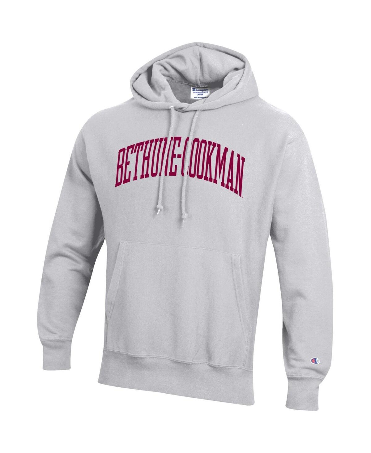 Champion Gray Bethune-cookman Wildcats Tall Arch Pullover Hoodie In Gray
