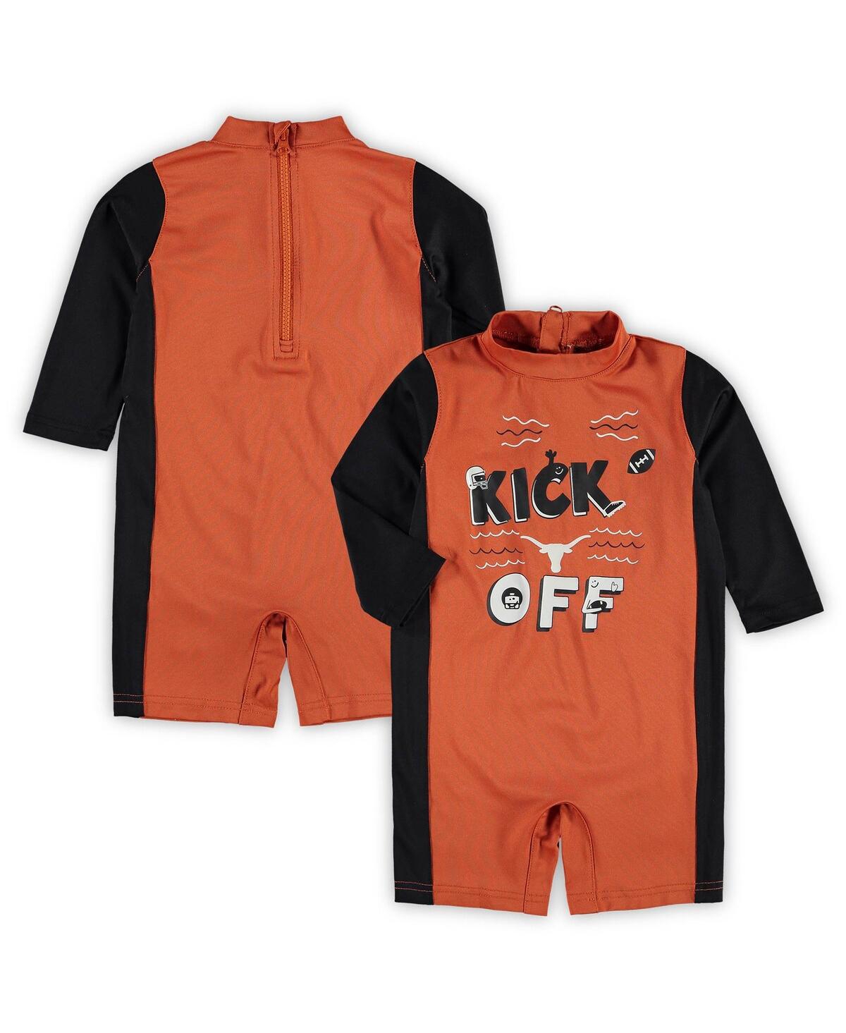 Outerstuff Infant Unisex Texas Orange And Black Texas Longhorns Wave Runner Wetsuit In Orange,black