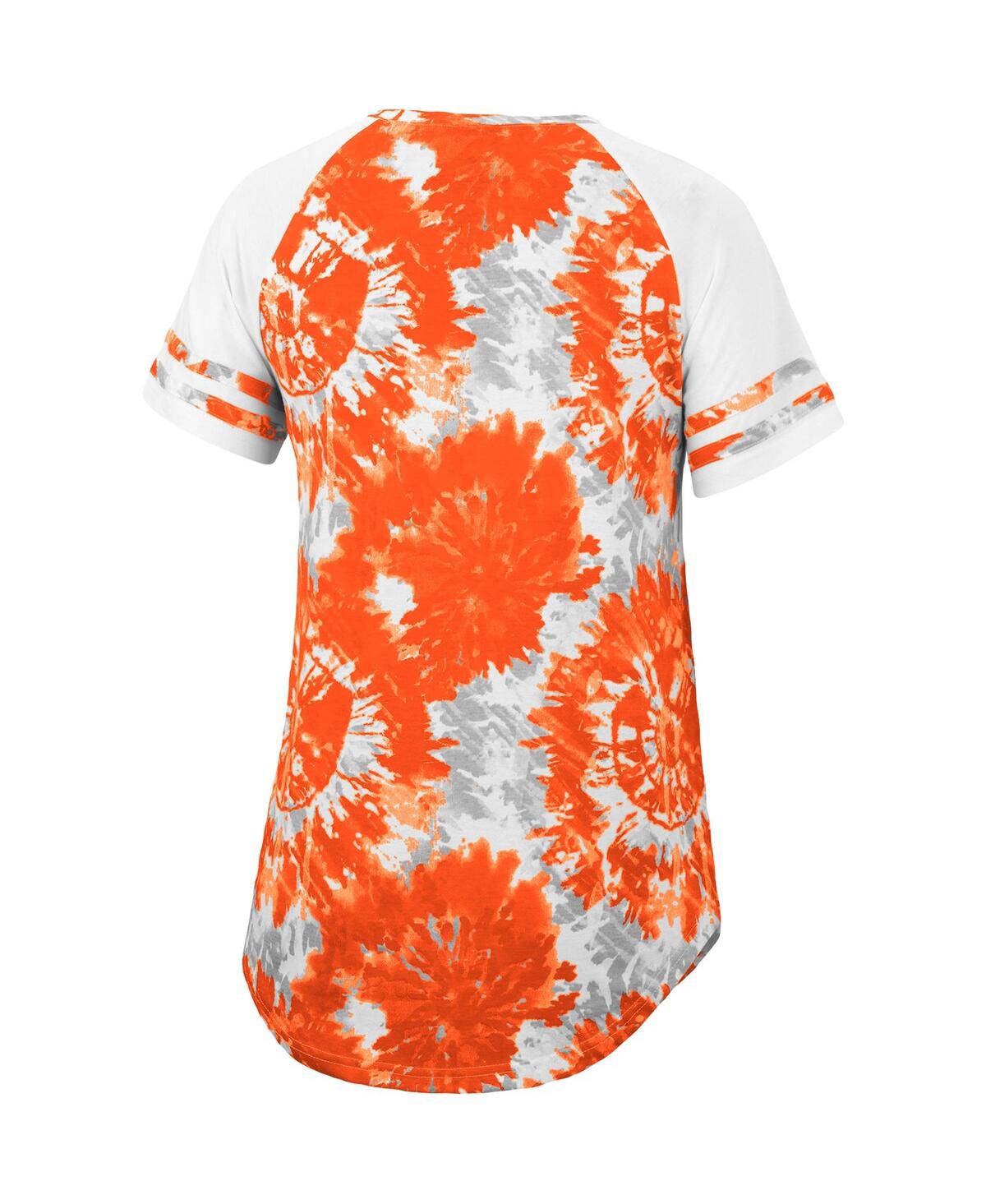 Women's Colosseum White Miami Hurricanes Annie Oversized Tie-Dye Raglan T-shirt - White