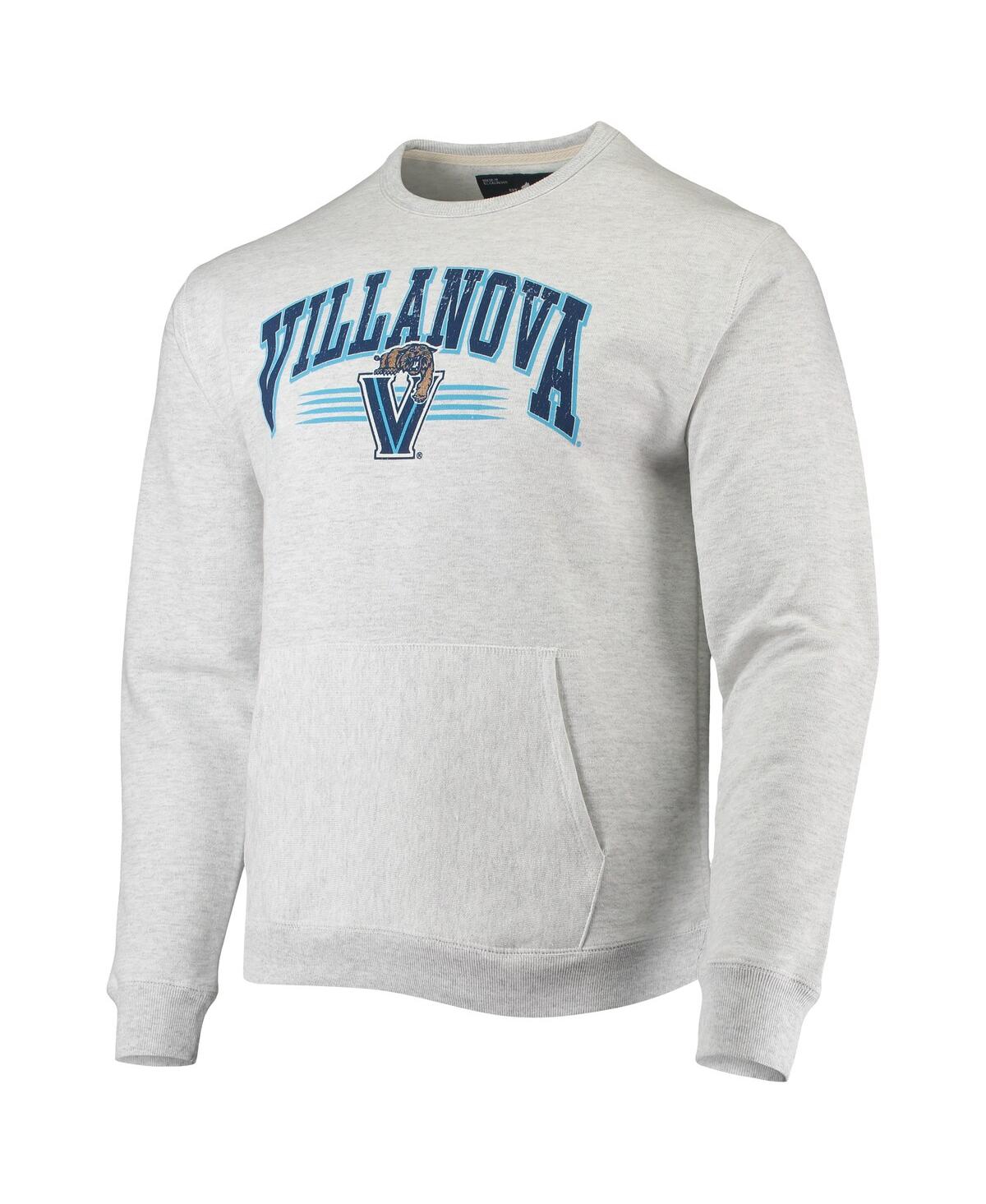LEAGUE COLLEGIATE WEAR MEN'S LEAGUE COLLEGIATE WEAR HEATHERED GRAY VILLANOVA WILDCATS UPPERCLASSMAN POCKET PULLOVER SWEATSH 