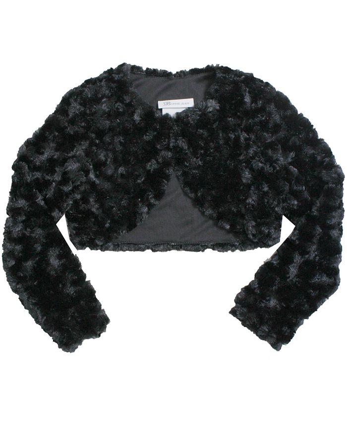Girls black faux fur shrug clearance