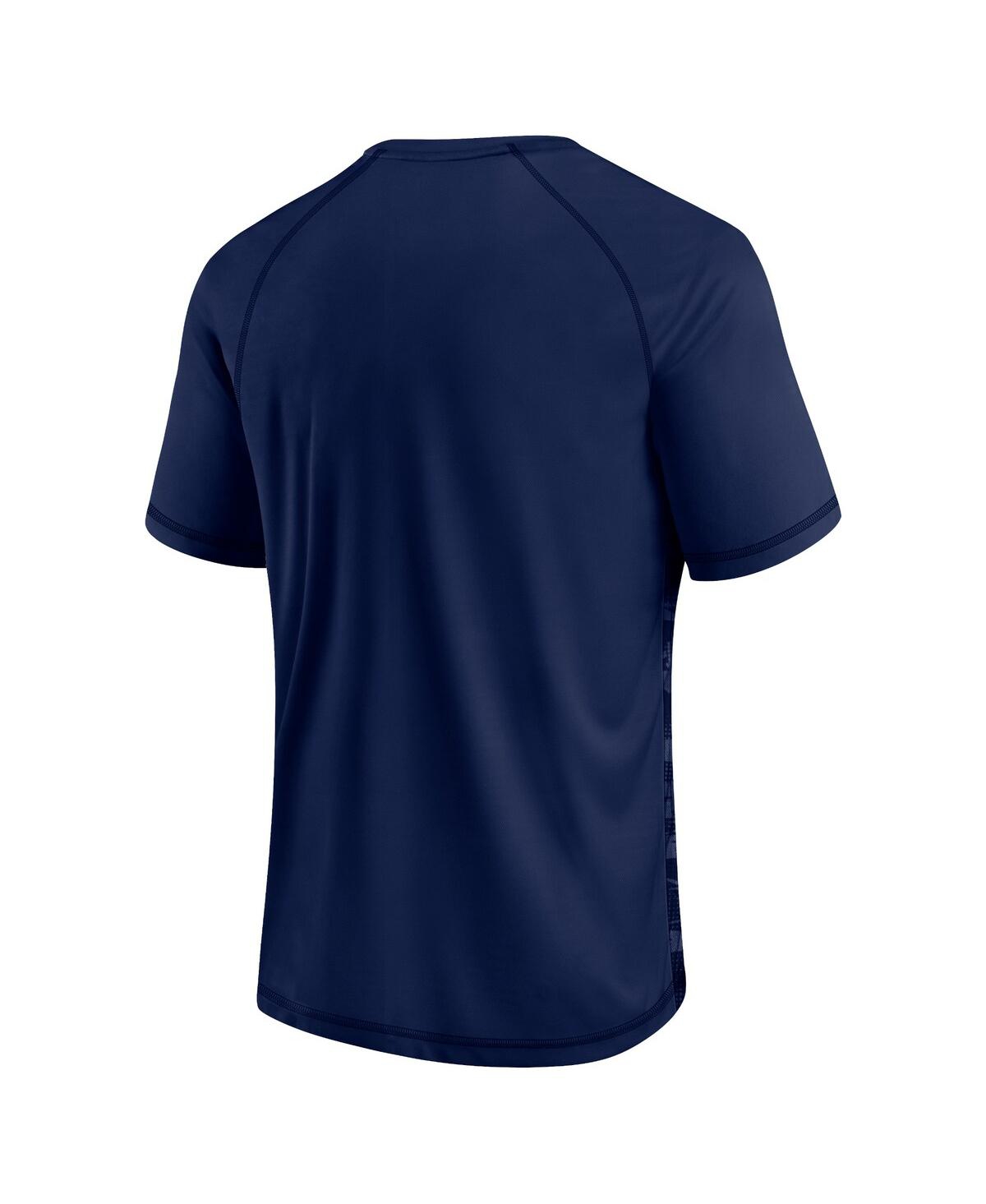 Shop Fanatics Men's  Navy West Virginia Mountaineers Arch Outline Raglan T-shirt