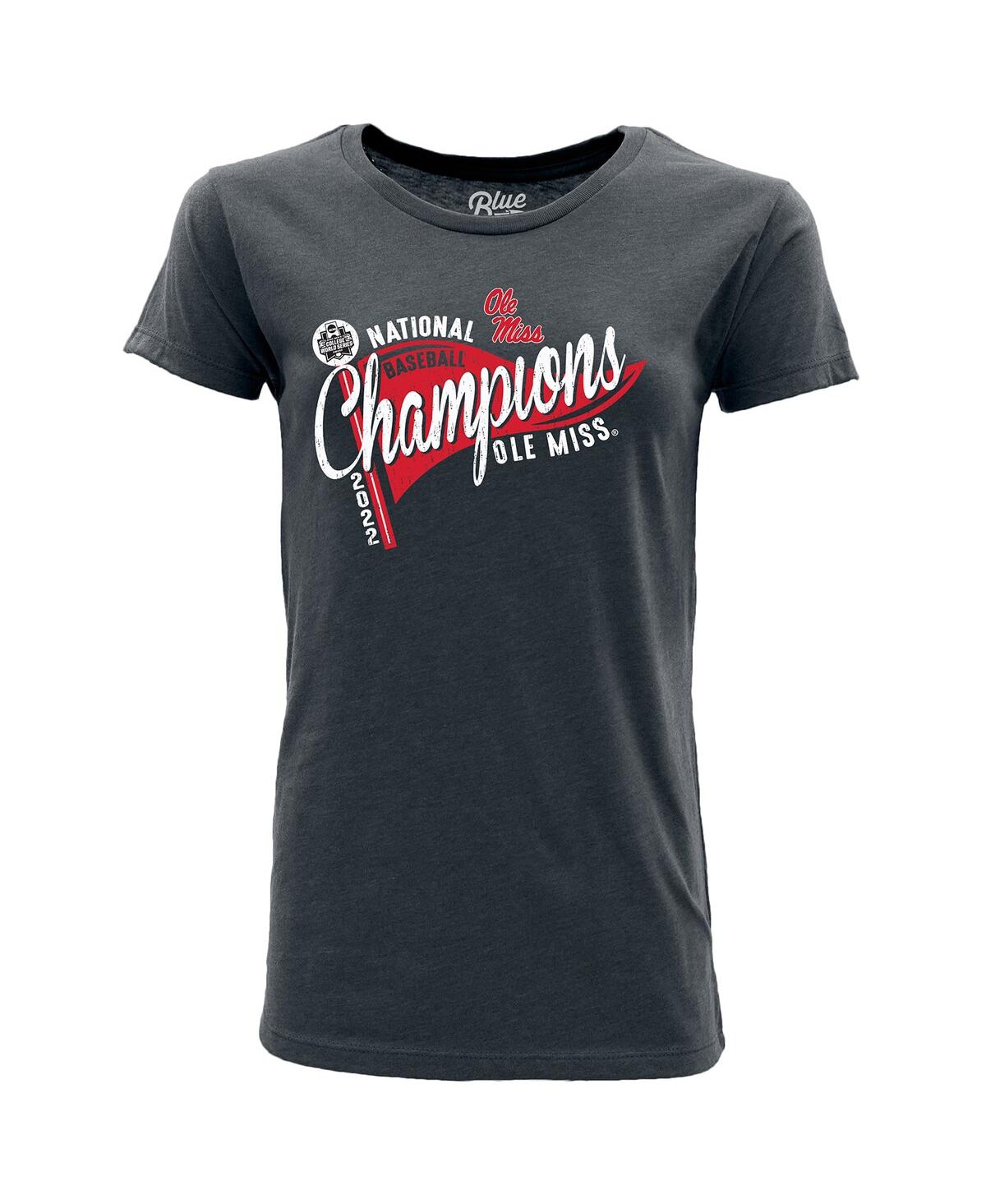 Shop Blue 84 Women's  Heathered Navy Ole Miss Rebels 2022 Ncaa Men's Baseball College World Series Champio