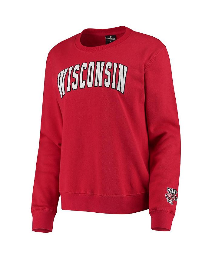 Colosseum Women's Red Wisconsin Badgers Campanile Pullover Sweatshirt ...