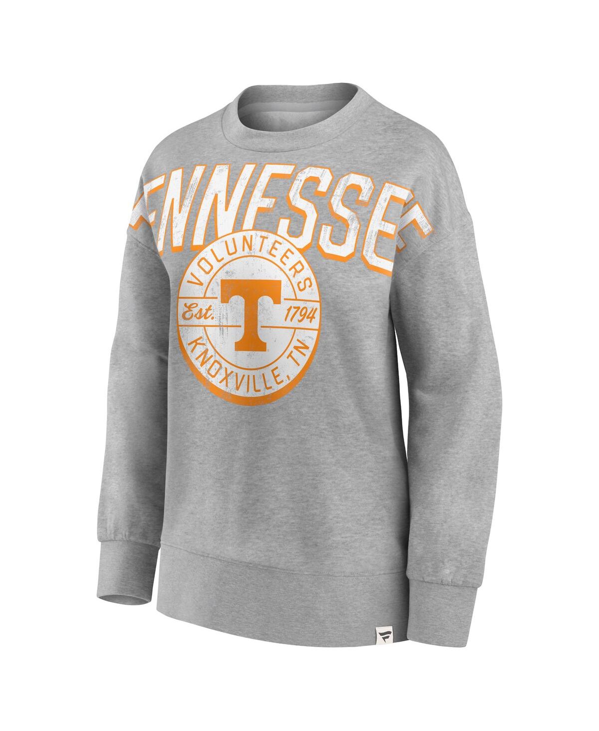 Shop Fanatics Women's  Heathered Gray Tennessee Volunteers Jump Distribution Pullover Sweatshirt