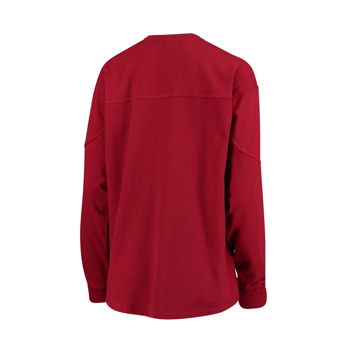 Женская футболка Pressbox Crimson Oklahoma Sooners Edith Long Sleeve — фото 4