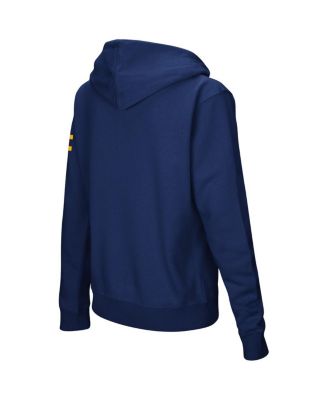 Women's Navy West Virginia Mountaineers Arched Name Full-Zip Hoodie