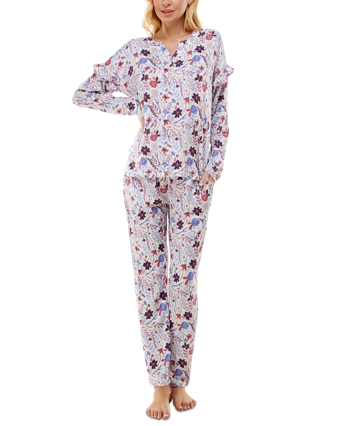 ROUDELAIN WOMEN'S WHISPERLUXE PRINTED PAJAMAS SET 