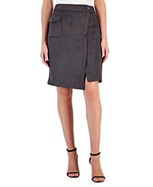 Women's Cargo Pocket Asymmetrical Pencil Skirt 