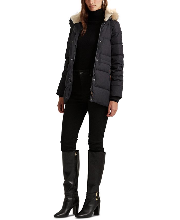Lauren ralph lauren faux fur lined hooded down jacket