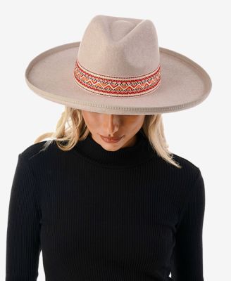 Women's Chevron Trim Wool Blend Panama Hat
