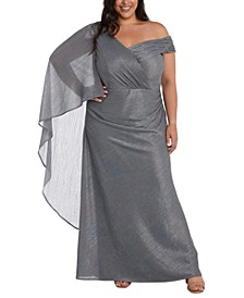 Plus Size On-Off-Shoulder Gown