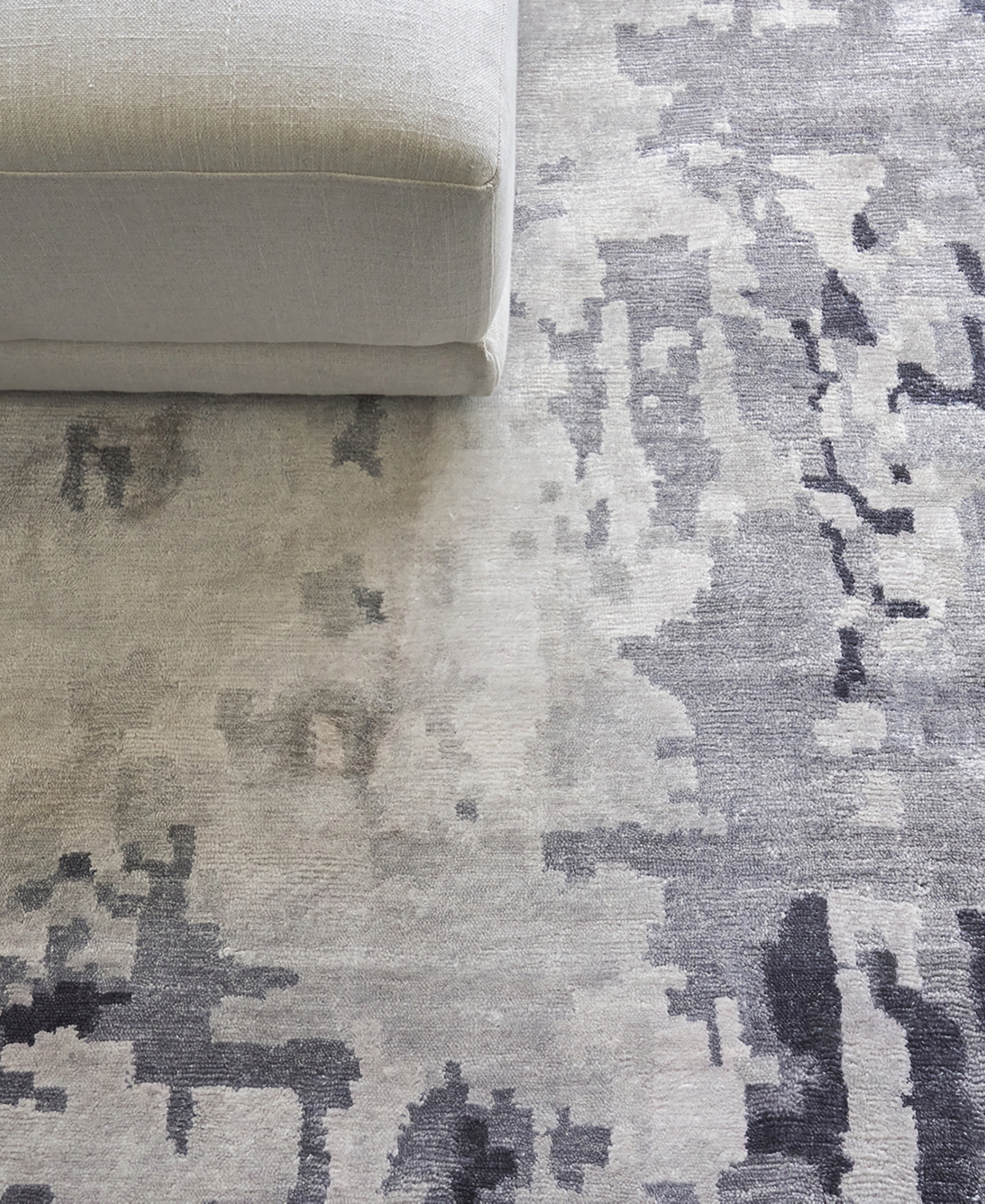 Exquisite Rugs Viscose From Bamboo Silk Er3341 6' X 9' Area Rug In Blue,gray