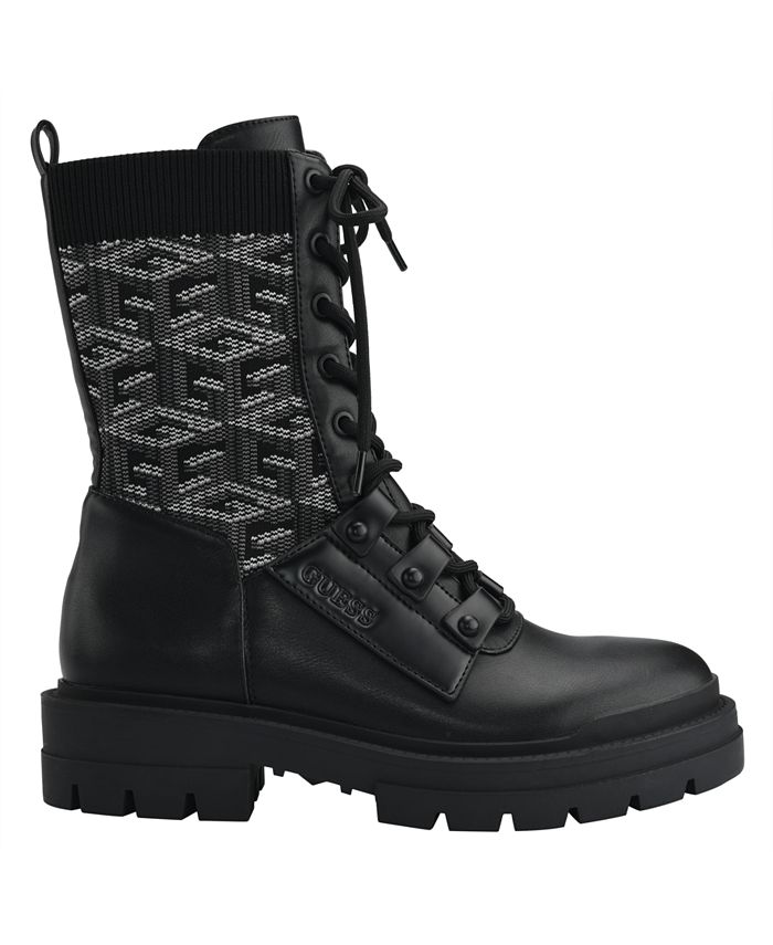 GUESS Women's Odalis Lace Up Combat Boots - Macy's
