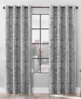 Scott Living Osaka Inverted Brushstrokes Cotton Blend 100% Blackout Grommet Curtain Panel - Gray