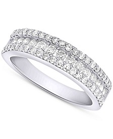 Lab-Created Diamond Three-Row Band (3/4 ct. t.w.) in Sterling Silver