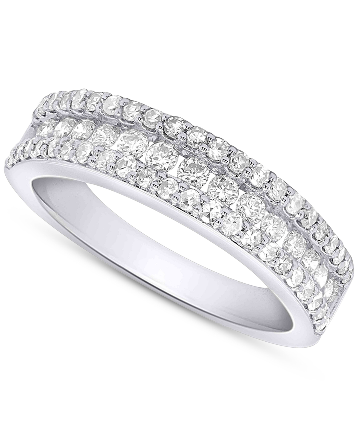 FOREVER GROWN DIAMONDS LAB-CREATED DIAMOND THREE-ROW BAND (3/4 CT. T.W.) IN STERLING SILVER