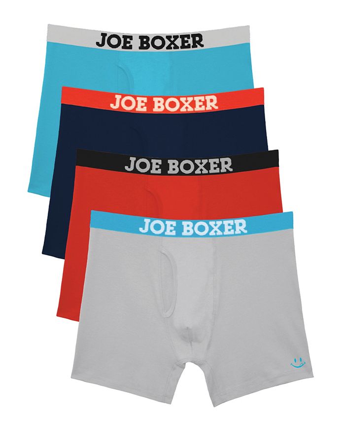 Joe Boxer Men's Solid Bright Performance Boxer Briefs, Pack of 4 Macy's