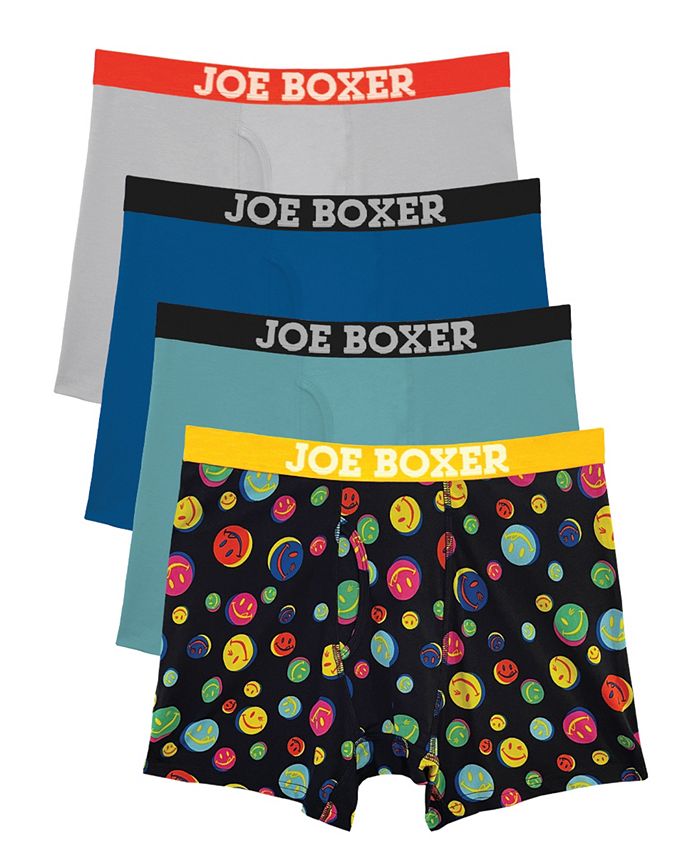 Joe Boxer Men's Gumball Lickies Performance Boxer Briefs, Pack of 4