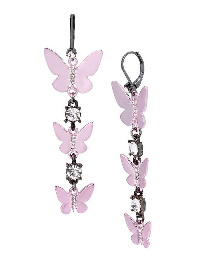 Betsey Johnson Butterfly Linear Earrings Macy's