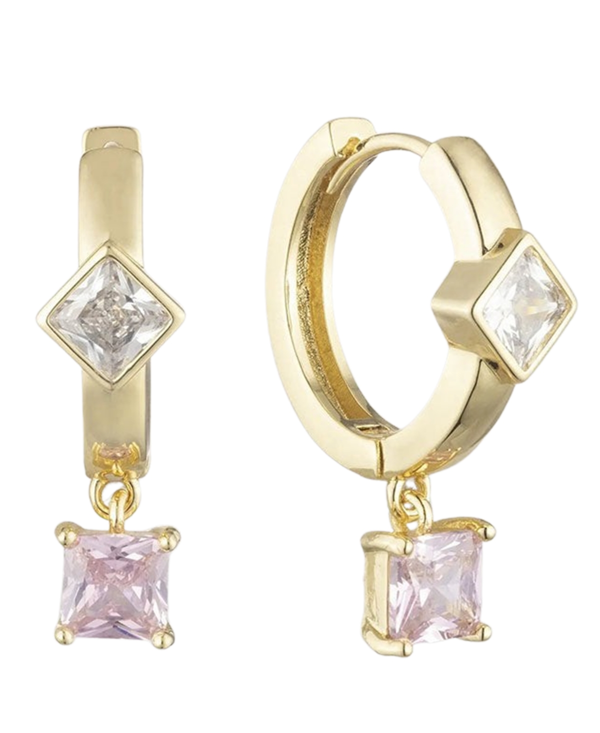 Shop Bonheur Jewelry Giselle Crystal Hoop Drop Earrings In Karat Gold Plated Brass