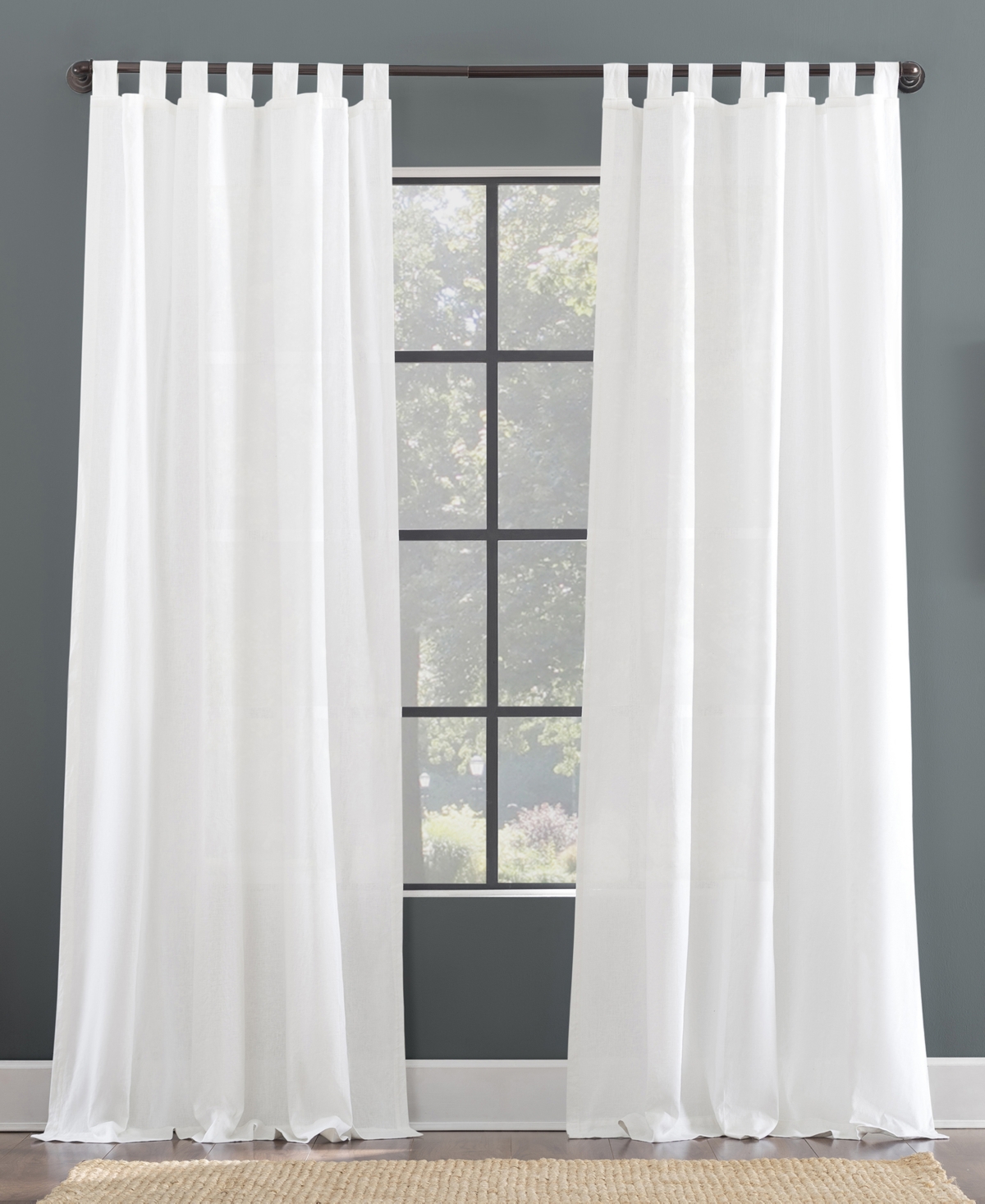 Archaeo Tab Top Curtain, 50" X 96" In White