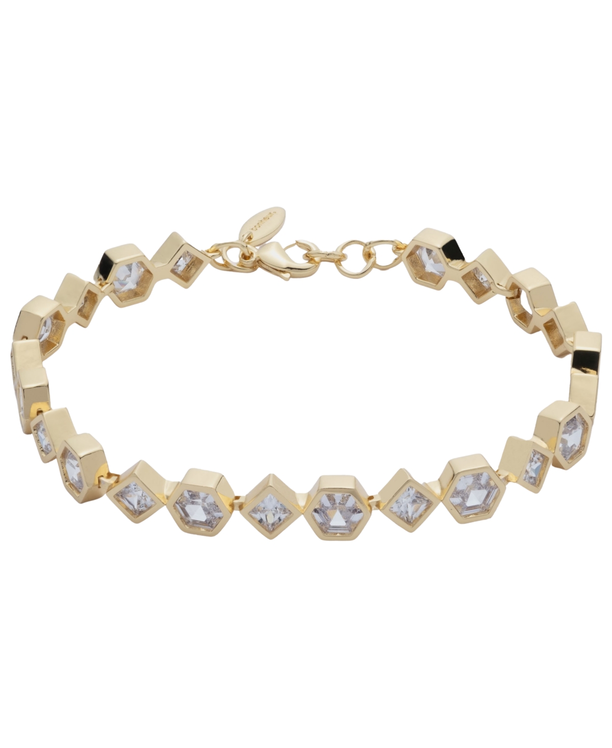 Shop Bonheur Jewelry Milou Bezel Set Crystal Bracelet In Karat Gold Plated Brass