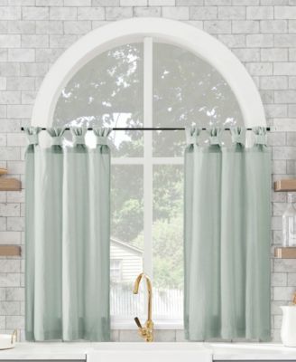 Washed Cotton Twist Tab Cafe Curtain Pair