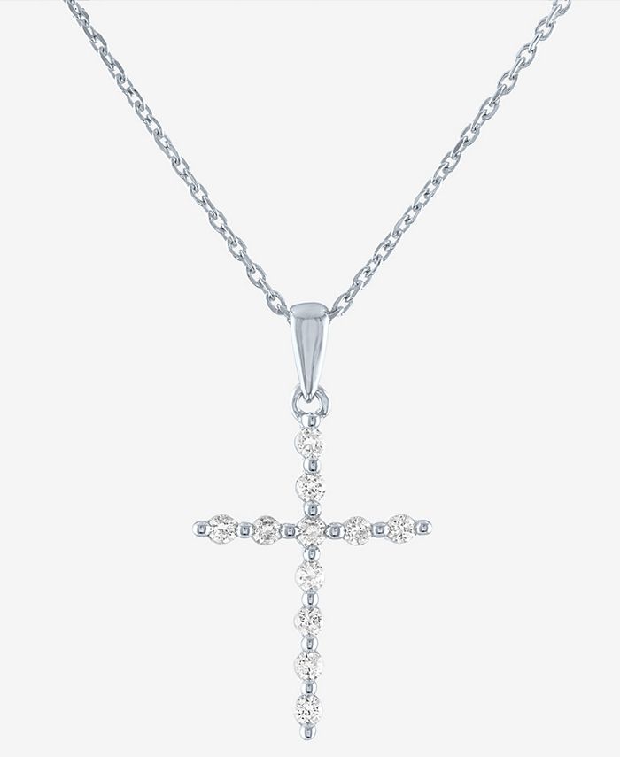 Forever Grown Diamonds LabCreated Diamond Cross 18" Pendant Necklace