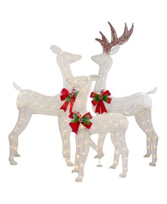 LED Lighted Glittered Reindeer Family Outdoor Christmas Decorations Set ...