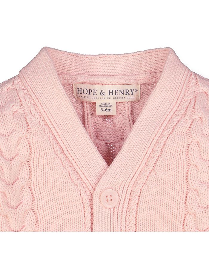 Hope & Henry Baby Organic Cotton Cable Knit Cardigan Sweater & Reviews
