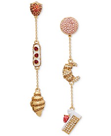 Gold-Tone Crystal Sweet Treat Linear Earrings