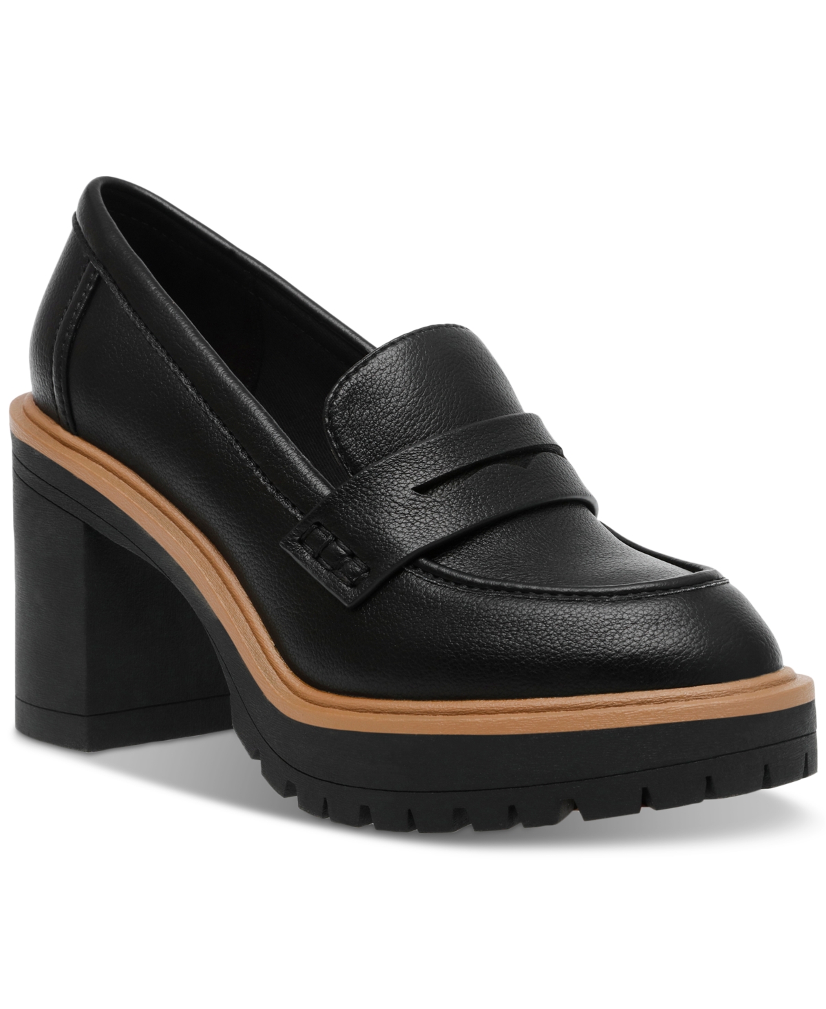 Dv Dolce Vita Jayjay Block-Heel Lug-Sole Penny Loafers Women's Shoes