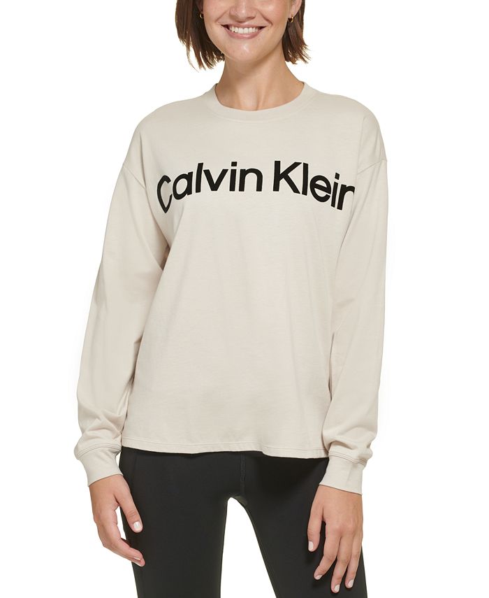 Klein Women's Cotton Logo Sweatshirt Reviews - Activewear - Women - Macy's