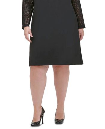 Tommy hilfiger black dress with hotsell lace sleeves