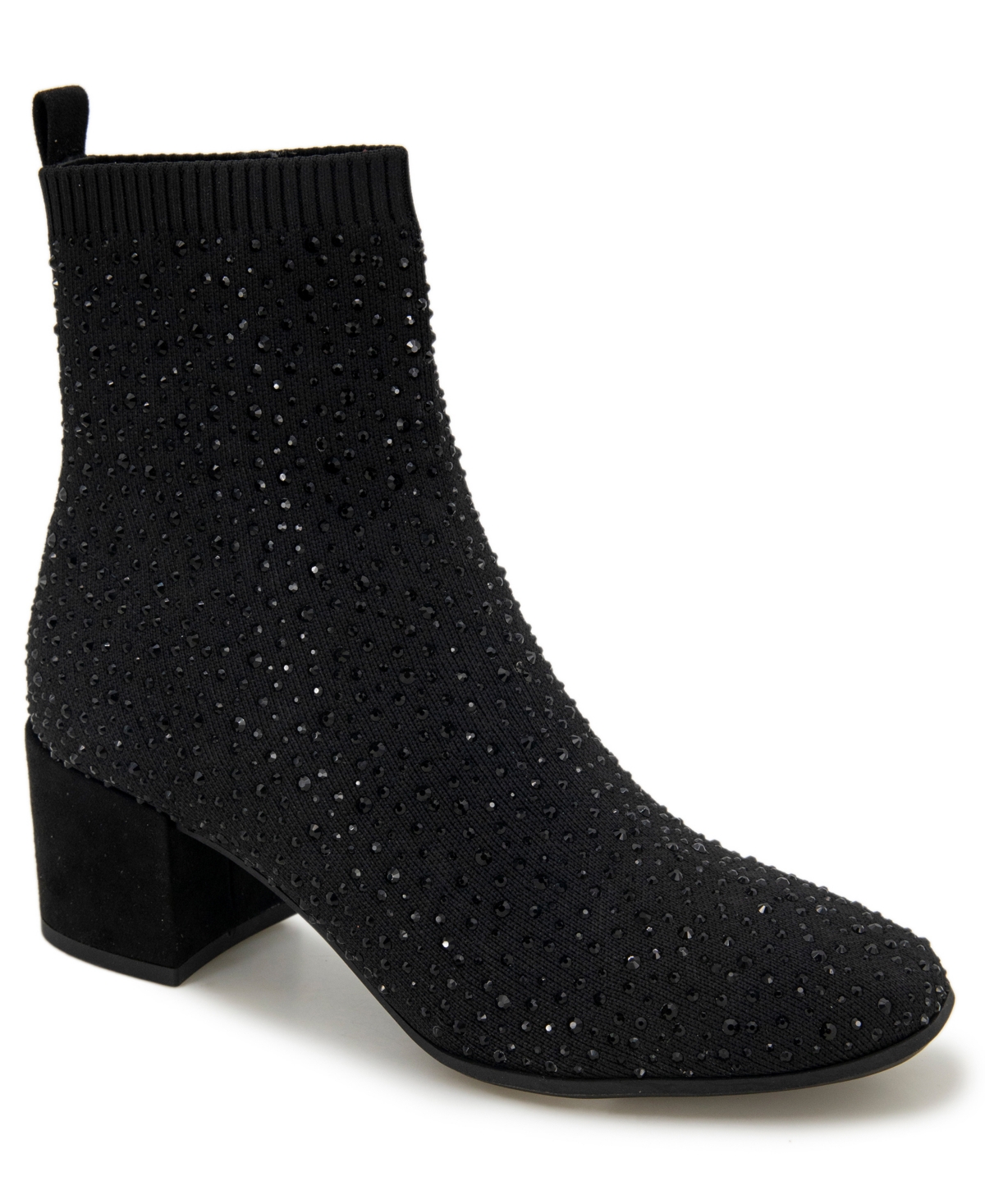 Shop Kenneth Cole Reaction Women's Rida Stretch Jewel Wide Calf Booties In Black