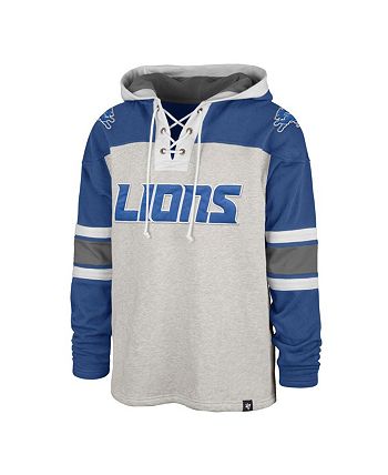 47 Brand Men's '47 Gray Detroit Lions Gridiron Lace-Up Pullover Hoodie -  Macy's