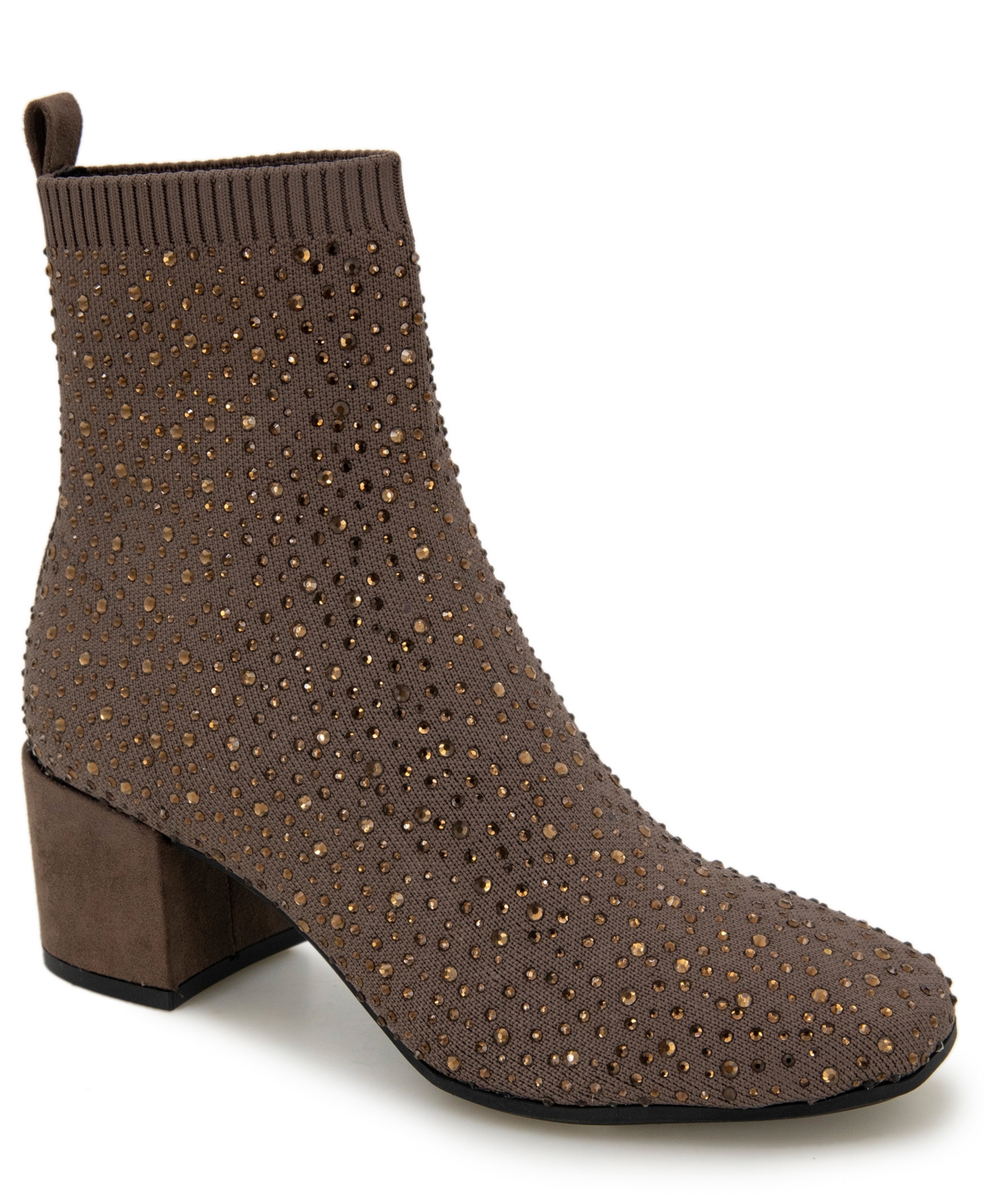 Kenneth Cole Reaction Womens Jeweled Man Made Mid-calf Boots In Chocolate