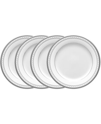Rochester Platinum Set of 4 Bread Butter and Appetizer Plates, Service For 4