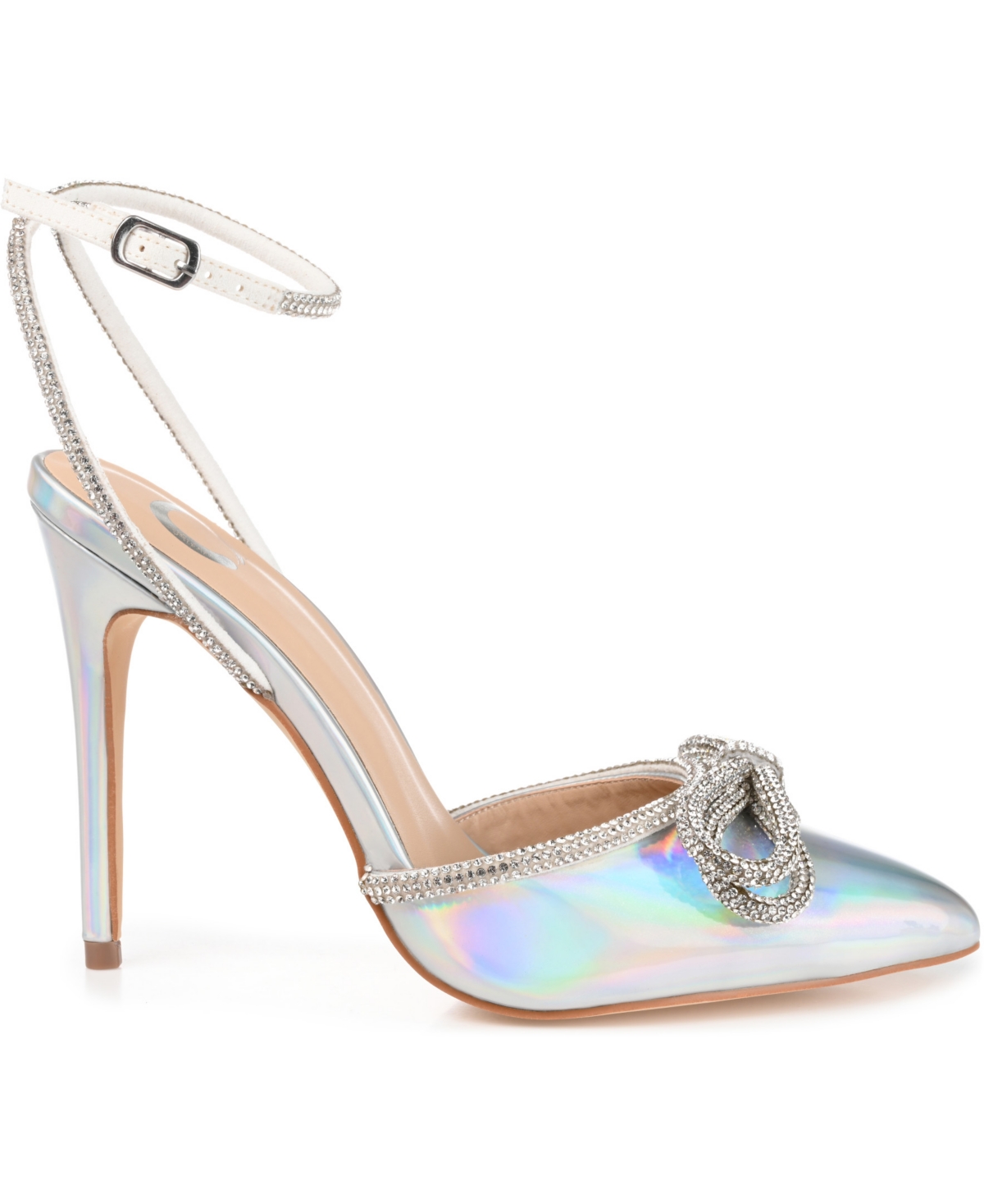 Journee Collection Women's Gracia Vinyl Rhinestone Stilettos