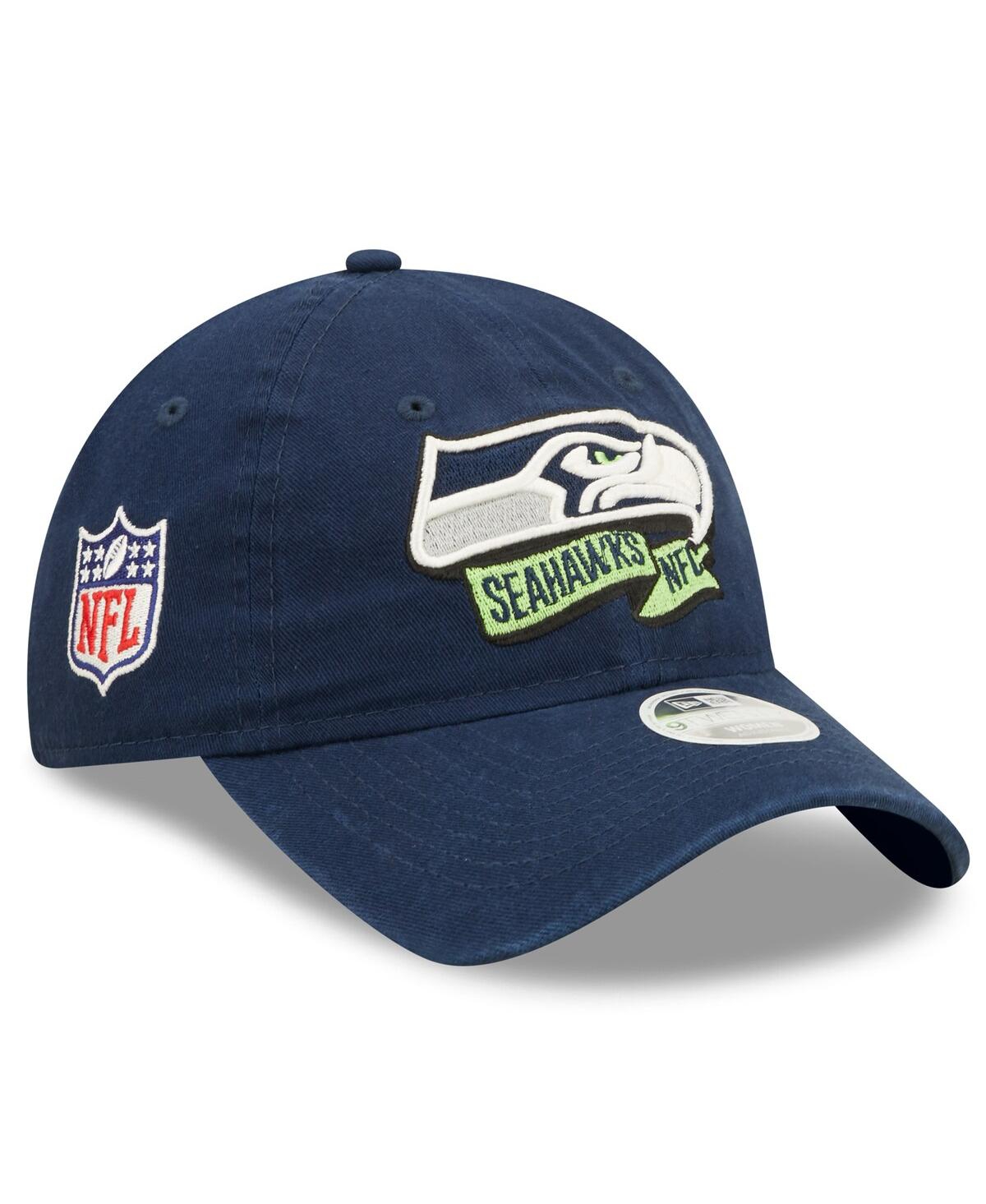 New Era College Navy Seattle Seahawks 2022 Sideline Adjustable 9twenty Hat In Navy