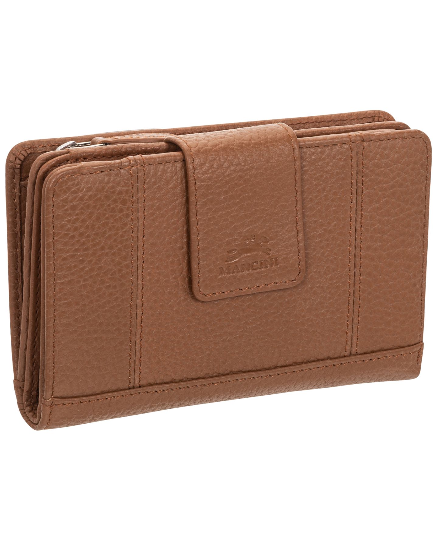 Женский кошелёк Mancini Pebbled Collection RFID Secure Clutch Wallet, цвет: Верблюжий — фото 2